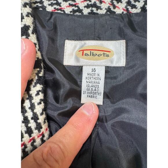 Vintage TALBOTS Herringbone Heavy Tweed Blazer/Jacket women's size 16; 100% Wool - Picture 7 of 11